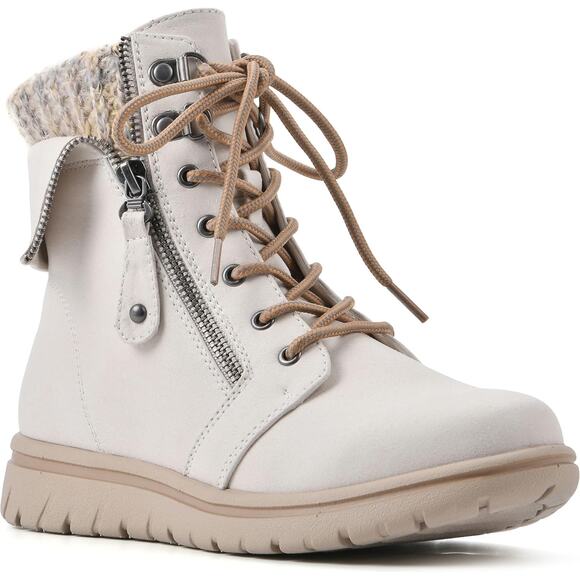 Cliffs White Mountain Women Hope Hiker Combat Boots Size US 6.5M Winter White - Picture 1 of 5